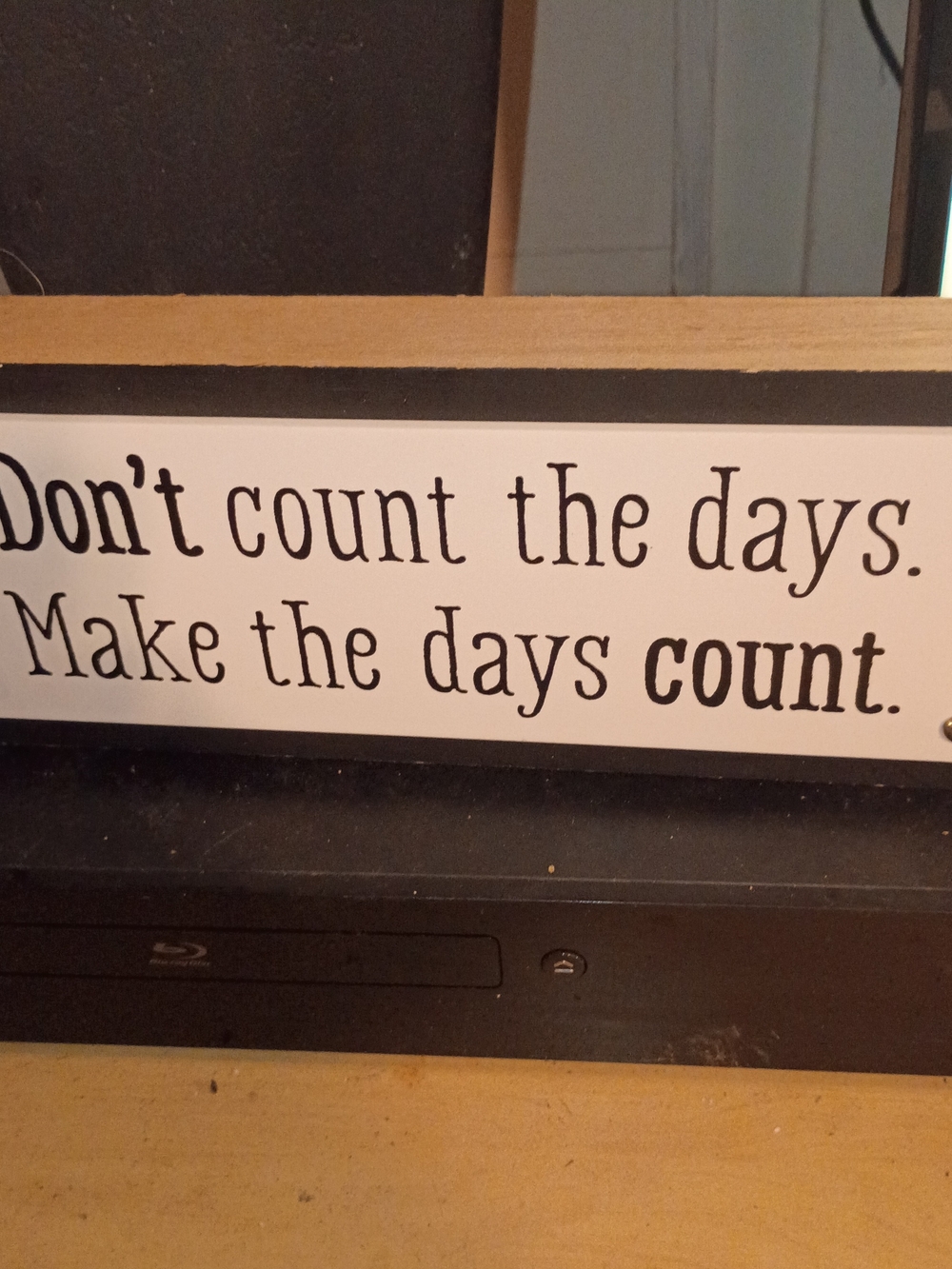 Hobby Lobby Black and White 'Don't Count the Days' Wood Sign